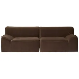 Tikamoon Quinto - Modulares 2-Sitzer-Sofa mit Armlehnen aus braunem Stoff