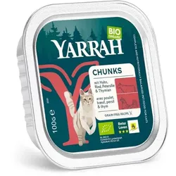 Yarrah Katze Bröckchen - Huhn mit Rind bio 100g