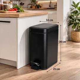 Mojawo Metall Mülleimer 5 l Schwarz
