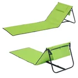 Lex Strandliege Strandmatte Sonnenmatte Badematte Liege faltbar mit Tasche hellgrün : Hellgrün