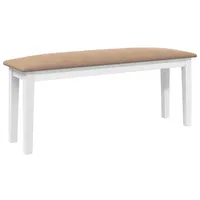 VidaXL Bank 110 cm Weiß Massivholz Gummibaum