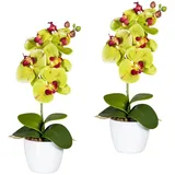 Creativ green Kunstpflanze Orchidee Phalaenopsis Orchidee, Creativ green, Höhe 40 cm, im Keramiktopf grün