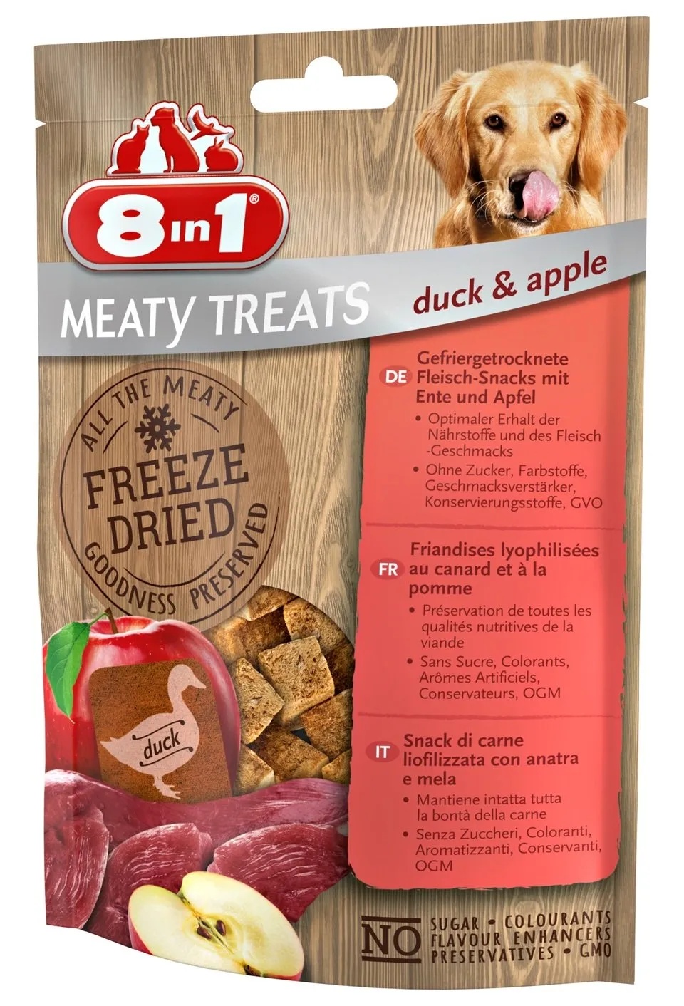8in1 Meaty Treats Gefriergetrocknete Fleisch-Snacks Ente & Apfel 50 g