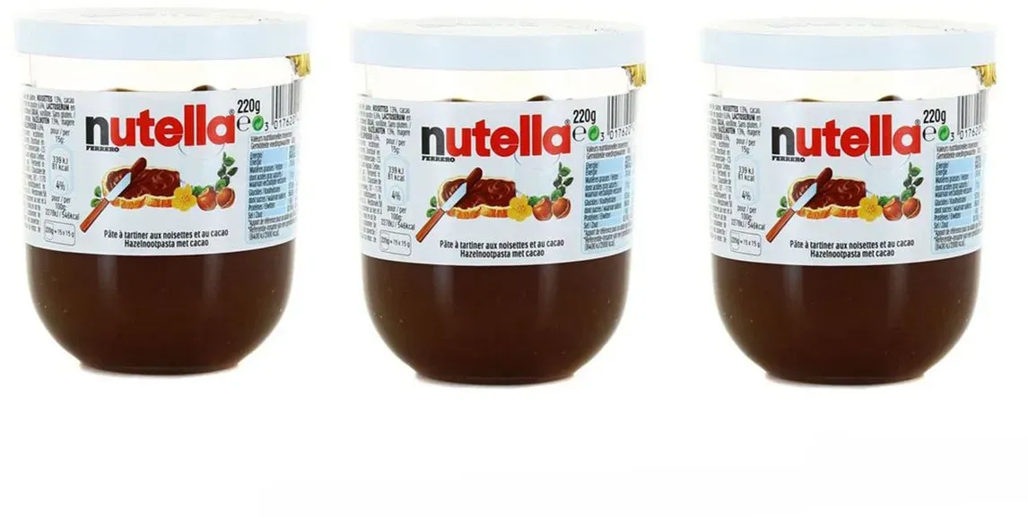 Ferrero Nutella im Trinkglas 3 x 220g - Süßer Genuss für jeden Tag!