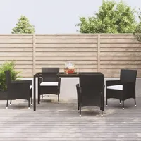 vidaXL Garten-Essgruppe 5-tlg. Schwarz