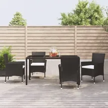 vidaXL Garten-Essgruppe 5-tlg. Schwarz