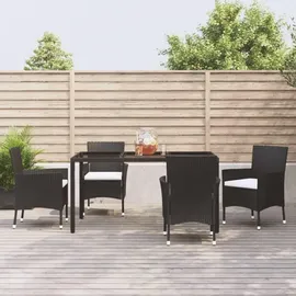 vidaXL Garten-Essgruppe 5-tlg. Schwarz