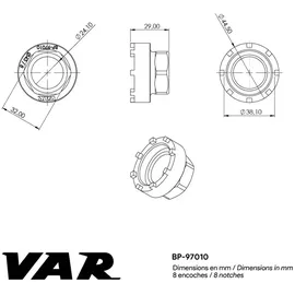 VAR Tretlagerwerkzeug Bafang M820/m510/m560 - Schwarz - Einheitsgröße