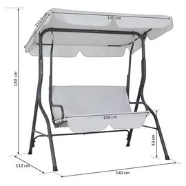 CASARIA Oxford grau 2-Sitzer