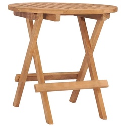 vidaXL Gartentisch Klappbarer Gartentisch 50x50x50 cm Teak Massivholz (1-St) braun Runde – 50 cm x 50 cm x 50 cm
