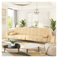 VidaXL Schlafsofa 2-Sitzer mit 2 Kissen Creme Samt