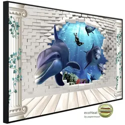 papermoon Infrarotheizung »EcoHeat - Unterwasserwelt mit Mauer«, Matt-Effekt - bunt