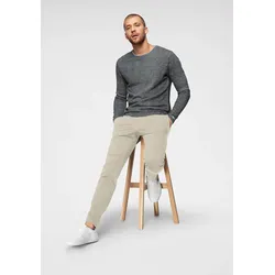 Chinos JACK & JONES "JPSTOLLIE JJDAVE CHINO", Herren, Gr. 32, Länge 34, beige (crockery), Web, Obermaterial: 98% Baumwolle, 2% Elasthan, unifarben, modisch, regular fit, Hosen, Säume zum Umschlagen