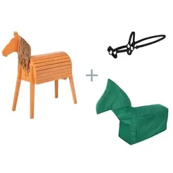 kindsgard Outdoorpferd hoppgalopp braun inkl. Zaumzeug ledde + Abdeckhaube telta