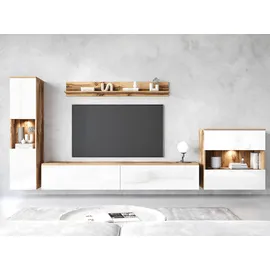 INOSIGN Wohnwand »PARIS, Vitrine Türanschlag links/rechts wechselbar« Komplett-Set, 4 Stk. tlg., weiß