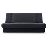 MOEBLO Schlafsofa Cyprus, Sofa Kippsofa Klappsofa Clic-Clack Couch für Wohnzimmer Federkern Sofagarnitur Polstersofa - 192x85x92 cm -, mit Bettkasten und Schlaffunktion schwarz