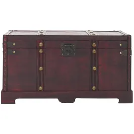 Mendler Holztruhe Holzbox Schatztruhe Valence Antikoptik 30x57x29cm ~ eckig