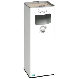 Proregal Klassischer Kombiascher eckig HxBxT 66,5 x 26 x 26 cm Verzinkter Stahl Weiß