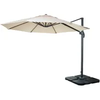 Mendler Gastronomie-Ampelschirm HWC-A96, Sonnenschirm, rund Ø 3m Polyester Alu/Stahl