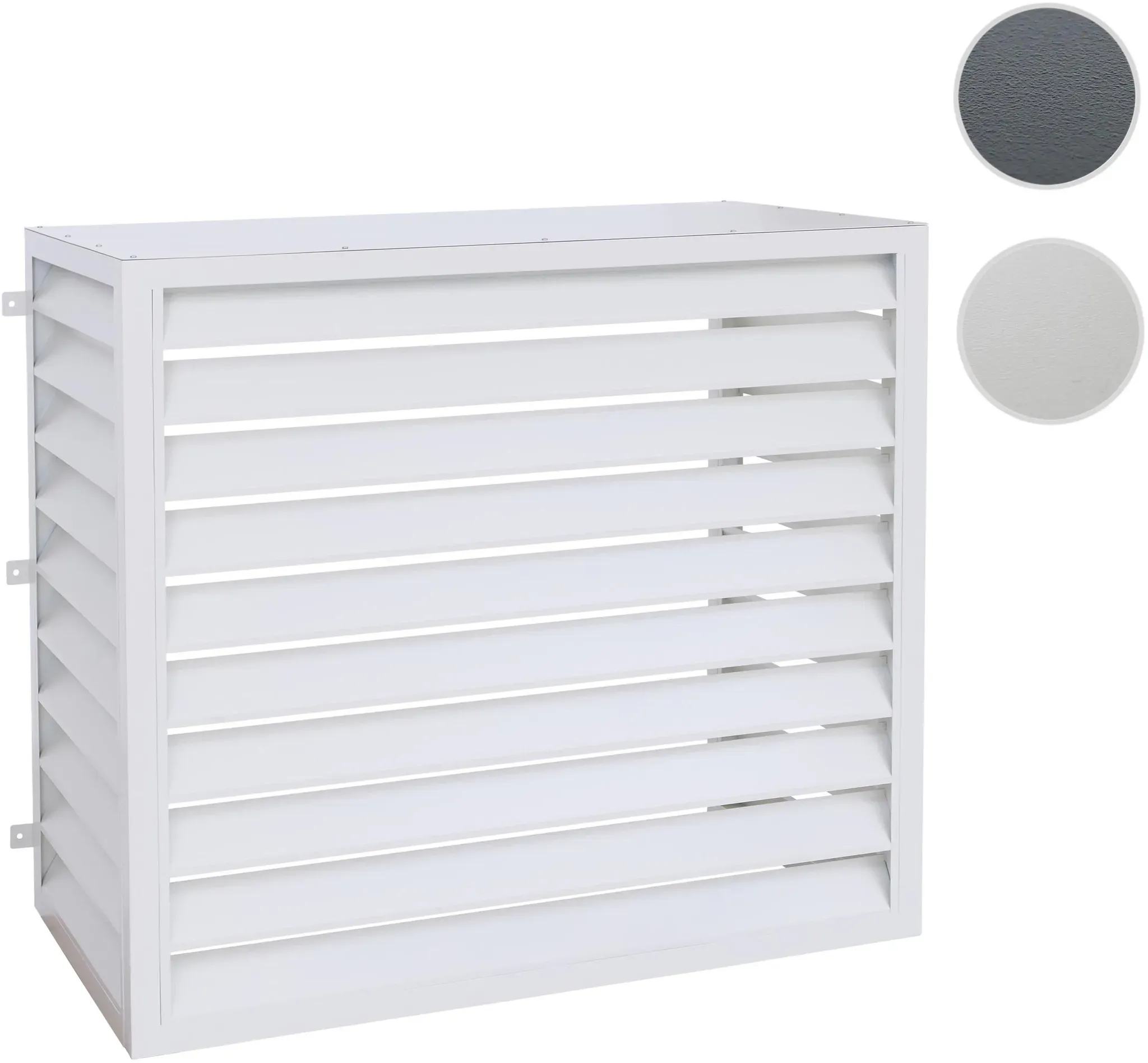 Verkleidung für Klimaanlage/Wärmetauscher HWC-O43, Abdeckung Schutzgitter, Metall 111x127x65cm ~ grau-weiß