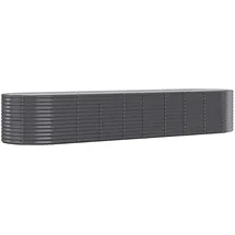 vidaXL Hochbeet Pulverbeschichteter Stahl 396x100x68 cm Anthrazit