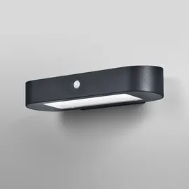 Osram ENDURA Style Oval Solar-Wandleuchte, warmweißes Licht (3000K), integrierter Sensor, ohne Strom nutzbar, lange Batterielaufzeit: 30 Mal 60 Sekunden im PIR Modus, Schutzklasse IP44, schwarz