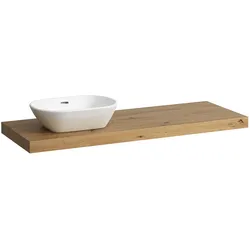 Waschtisch-Platte LANI 495x1370x65 mit Ausschnitt links inklusive 2 Befestigungselemente weiß matt