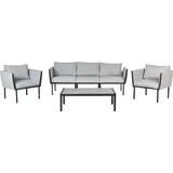 Beliani Lounge Set 5-Sitzer schwarz hellgrau