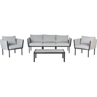 Beliani Lounge Set 5-Sitzer schwarz hellgrau
