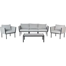 Beliani Lounge Set 5-Sitzer schwarz hellgrau