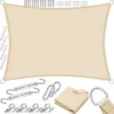 Kesser Windschutz Sonnensegel 200 x 300 cm Creme Metall