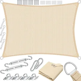 Kesser Windschutz Sonnensegel 200 x 300 cm Creme Metall