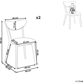 Beliani Esszimmerstuhl 2er Set Erie