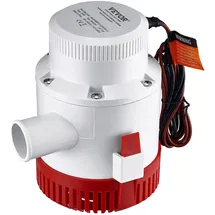 Vevor Bilge Pumpe, 3000 GPH 12 V automatische Lenzpumpe für Boote mit Schalter, 40 mm Auslassdurchmesser, kleine Boots-Bilgenpumpe, elektrische Marine-Bilgenpumpe für Boote, Teiche, Pools, Keller