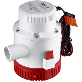 Vevor Bilge Pumpe, 3000 GPH 12 V automatische Lenzpumpe für Boote mit Schalter, 40 mm Auslassdurchmesser, kleine Boots-Bilgenpumpe, elektrische Marine-Bilgenpumpe für Boote, Teiche, Pools, Keller