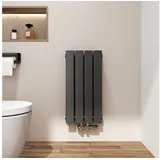 EMKE Designheizkörper 600 x 300 mm 327 W schwarz Mittelanschluss