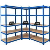 Proregal Eckregal Stahl 180x180x60cm Blau