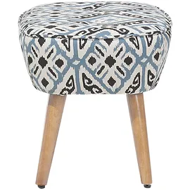 Beliani Sessel TUMBA Polyester 74 x 0 x 0 cm Bunt/Schwarz/Blau mit Fußstütze