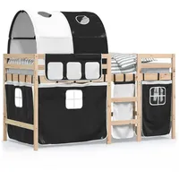 VidaXL Kinderhochbett mit Tunnel Weiß & Schwarz 80x200 cm