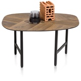 XOOON Fresno Couchtisch Eiche/Metall Mosaik 60x70 cm - Schwarz