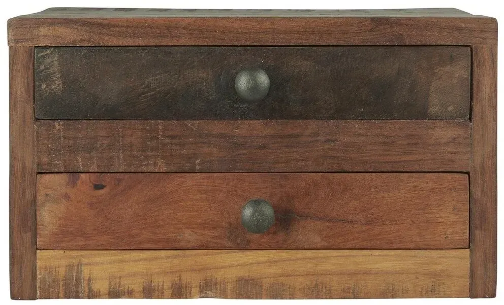 IB Laursen Kleiner Schrank mit Schubladen UNIKA, 30 x 27 x 17 cm, 2 Schubladen