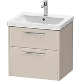 Duravit D-Code Waschtischunterschrank DC4670010910000 ,Griff Chrom, Taupe matt, Wandhängend, Schubkästen 2, 584x555x460 mm