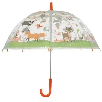 ESSCHERT DESIGN Kinder - Regenschirm "Waldtiere", transparent