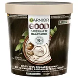 Garnier GOOD Dauerhafte Haarfarbe 4.0 Kakao Braun – Coloration ohne Ammoniak, bis zu 100% Grauabdeckung, 1 Stk.