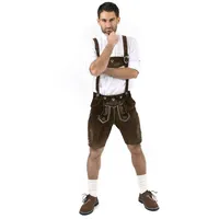 Almbock Trachtenlederhose Lederhose kurz Leo (2-tlg) dunkelbraun braun 50