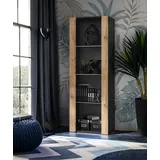 komodee Vitrine Schrank Tivoli 55 x 35 x 159 cm Schwarz/Braun