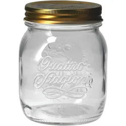 Quattro Stagioni Glas 0,70l Vorratsglas Einmachglas incl. Bormioli Rezeptheft