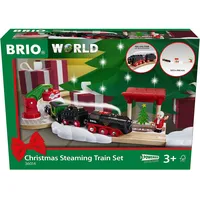 BRIO World 36014 Batterie-Dampflok Weihnachts-Set - Aus dem Schornstein