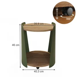 Vicco Couchtisch Grün Eiche 40 x 46 cm