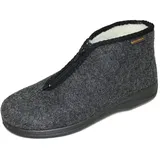 Intermax Herren Hausschuh mit Reißverschluß, gefüttert Schurwolle, Filz anthrazit (48, anthrazit) - 48 EU